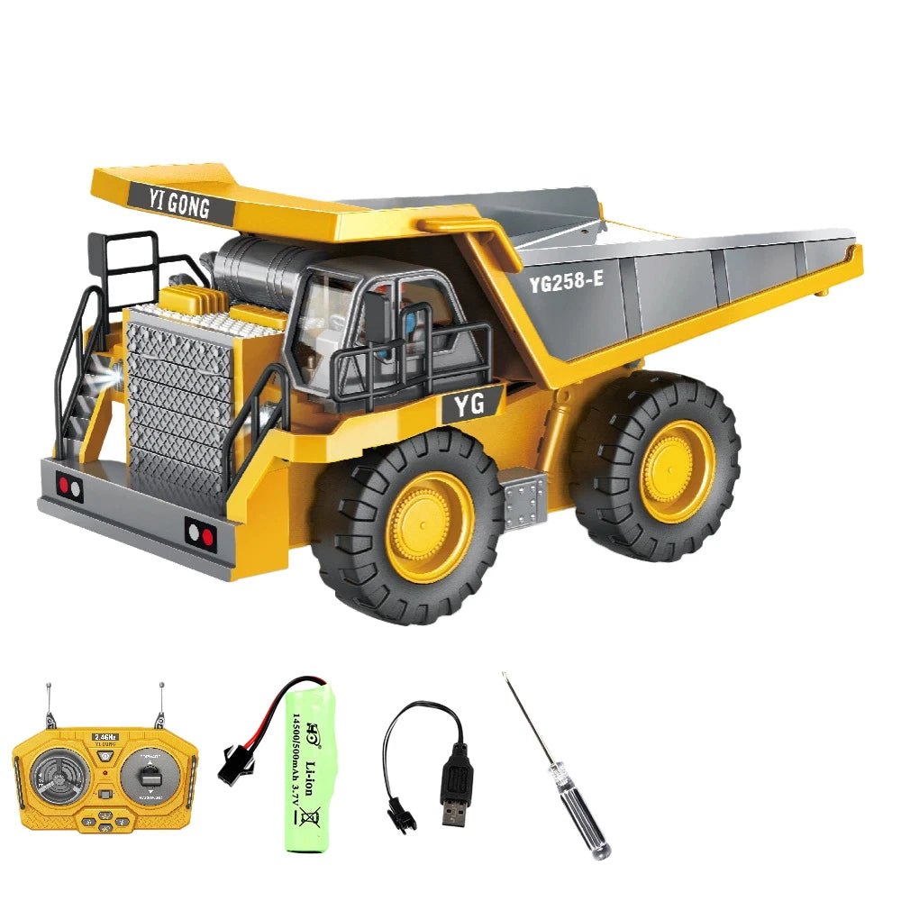 1 20 Kids RC Excavator 2.4GHz 11CH RC Construction Truck Engineering Vehicles Educational Toys with Light Music - Lucksdeal