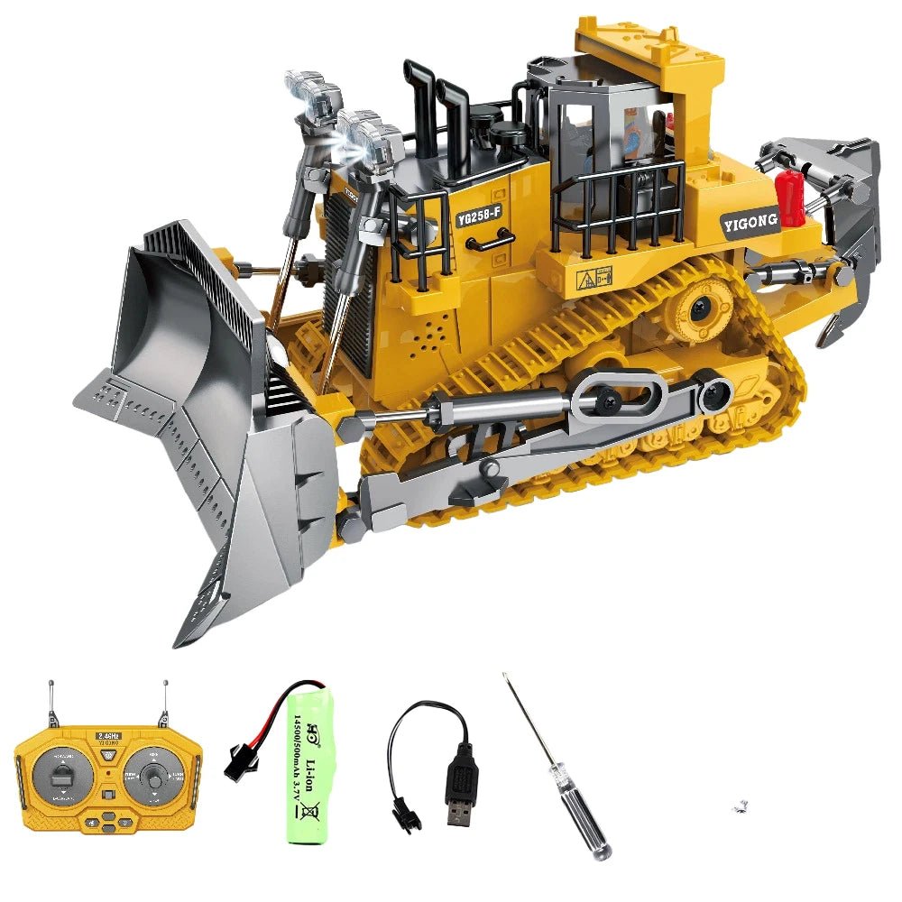 1 20 Kids RC Excavator 2.4GHz 11CH RC Construction Truck Engineering Vehicles Educational Toys with Light Music - Lucksdeal