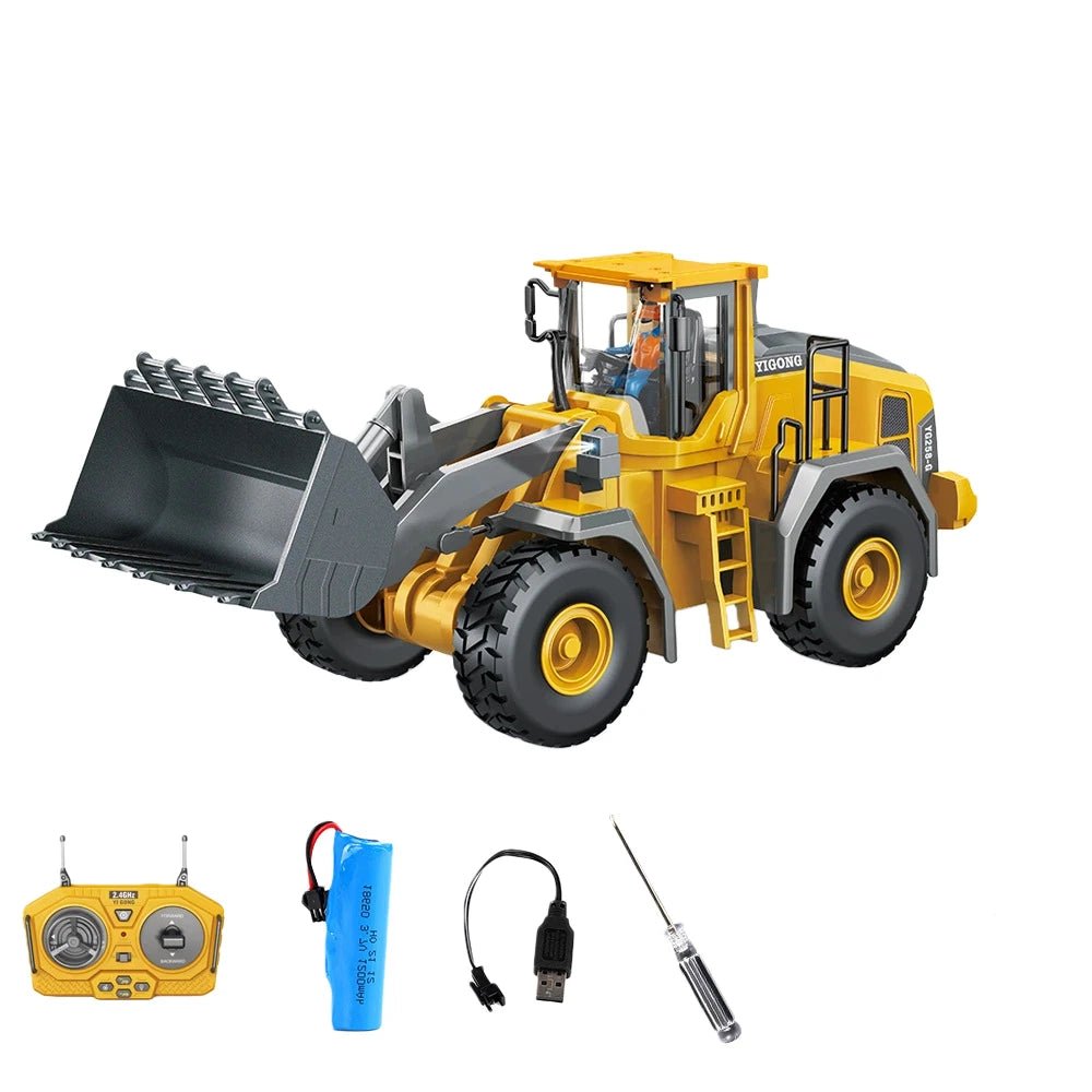 1 20 Kids RC Excavator 2.4GHz 11CH RC Construction Truck Engineering Vehicles Educational Toys with Light Music - Lucksdeal