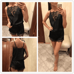 2Pcs Sexy Pajama Set Women Sexy Lace Patchwork Satin Silk Spaghetti Strap Top Hot Shorts Pajama Women Sleepwear Femme Pijamas - Lucksdeal