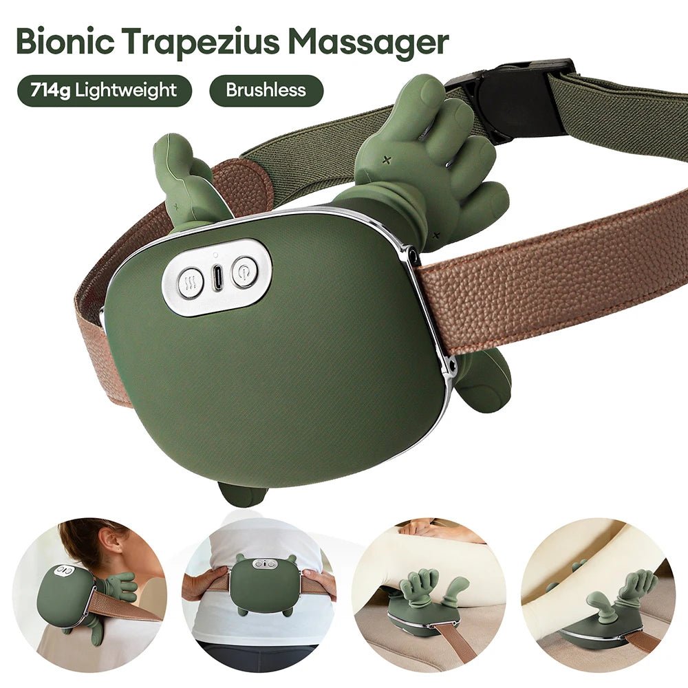 4D Bionic Finger Neck Shoulder Massager Wireless Neck Cervical Trapezius Kneading Massage Shawl Brushless Motor Neck masajeador - Lucksdeal
