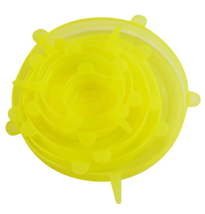 6Pcs Reusable Silicone Stretch Lids for fit bowls, cups, fruits & more. - Lucksdeal