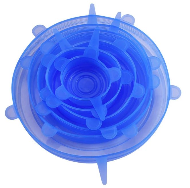 6Pcs Reusable Silicone Stretch Lids for fit bowls, cups, fruits & more. - Lucksdeal