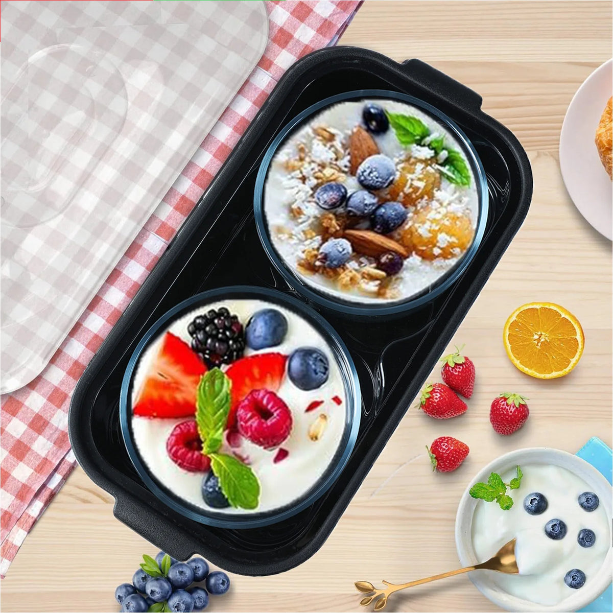2L Large Capacity Automatic Timed Digital Yogurt Maker Machine Electric Yogurt Maker Professional Ice Cream Pudding Maker + Cups