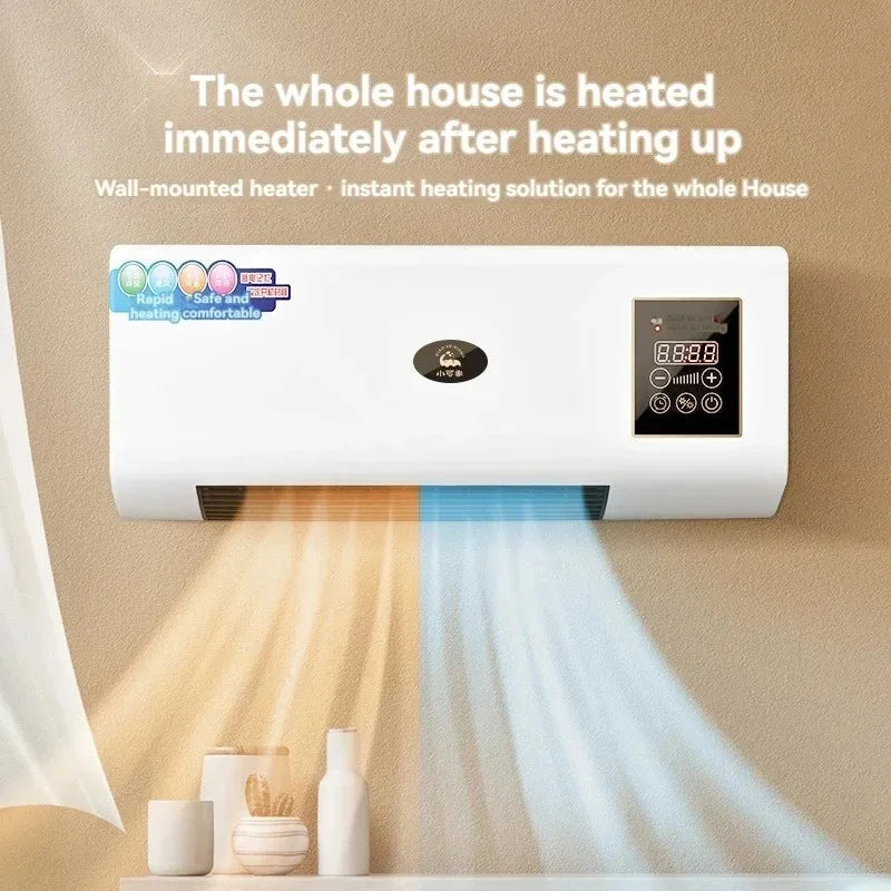 New Winter Heaters 2000W High-power Digital Display Warm air Blower Timed Wall Electric Fan Bladeless Blower Remote Summer Fan