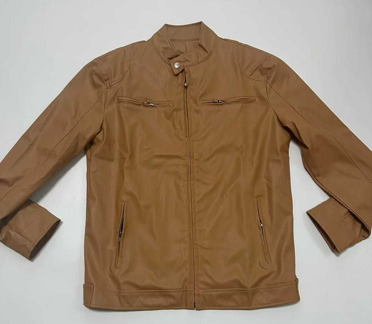 Custom Logo Wholesale Autumn Winter Mens Warm Windbreaker Faux PU Leather Coat Plus Size 4xl 5xl Motorcycle Jackets