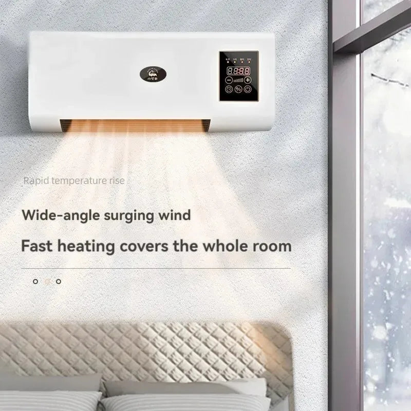 New Winter Heaters 2000W High-power Digital Display Warm air Blower Timed Wall Electric Fan Bladeless Blower Remote Summer Fan