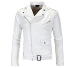 OEM ODM Wholesale Fashion Winter Men Faux Leather Solid Color Slim Fit Jacket Coat