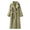 AIMEISI New Arrivals Double-breasted Belt Elegant Over the Knee Coat Long Windbreaker Women's Trench Coats