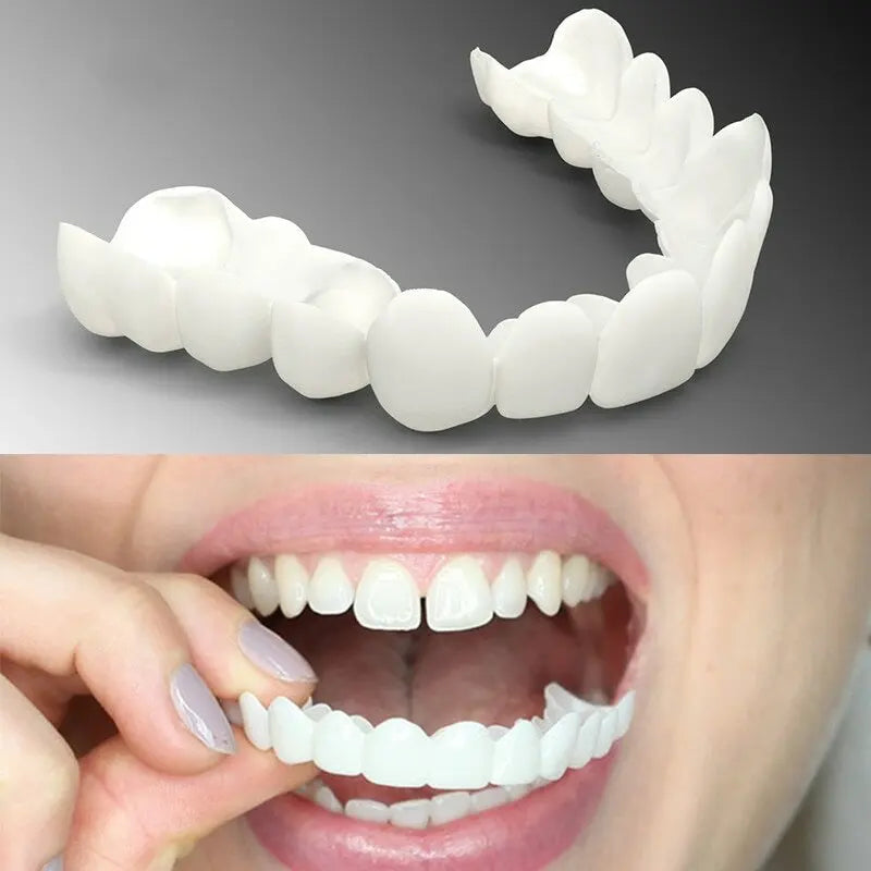 New Snap Smile Customized Label Upper False Teeth Cover Perfect Smile Veneers Comfort Fit Flex Denture Braces Teeth Whitening