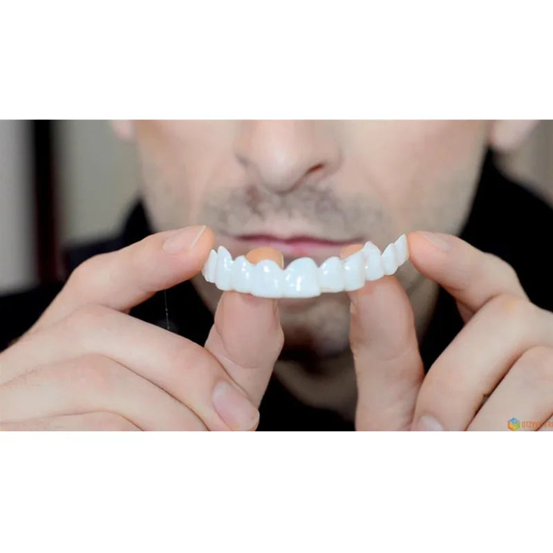 New Snap Smile Customized Label Upper False Teeth Cover Perfect Smile Veneers Comfort Fit Flex Denture Braces Teeth Whitening