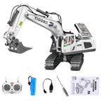 1 20 Kids RC Excavator 2.4GHz 11CH RC Construction Truck Engineering Vehicles Educational Toys with Light Music