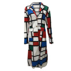 S-5XL Autumn and Winter New Windbreaker Large Plaid Color Multicolor Printing Double Breasted Lapel Coat Coat
