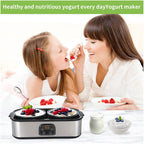 2L Large Capacity Automatic Timed Digital Yogurt Maker Machine Electric Yogurt Maker Professional Ice Cream Pudding Maker + Cups