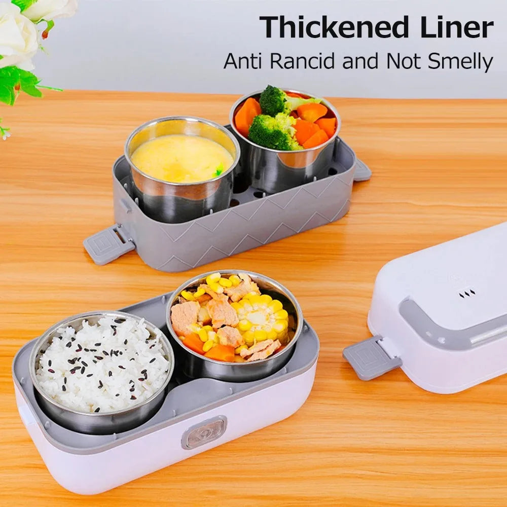 New Electric Lunch Box Portable Double Thermal Insulation Lunch Box with Stainless Steel Liners Home Food Heating Container Boxs