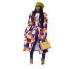S-5XL Autumn and Winter New Windbreaker Large Plaid Color Multicolor Printing Double Breasted Lapel Coat Coat