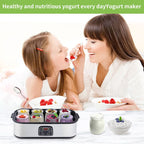 New 1400ML Large Capacity Automatic Yogurt Machine Homemade Yogurt Maker Professional Ice Cream Pudding Maker with 8 Yogurt Jar