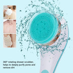 Electric Bath Brush Back Scrubber Rotating Shower Brush Body Brush Set Handle Deep Cleansing Exfoliation Massaging Spin Brush