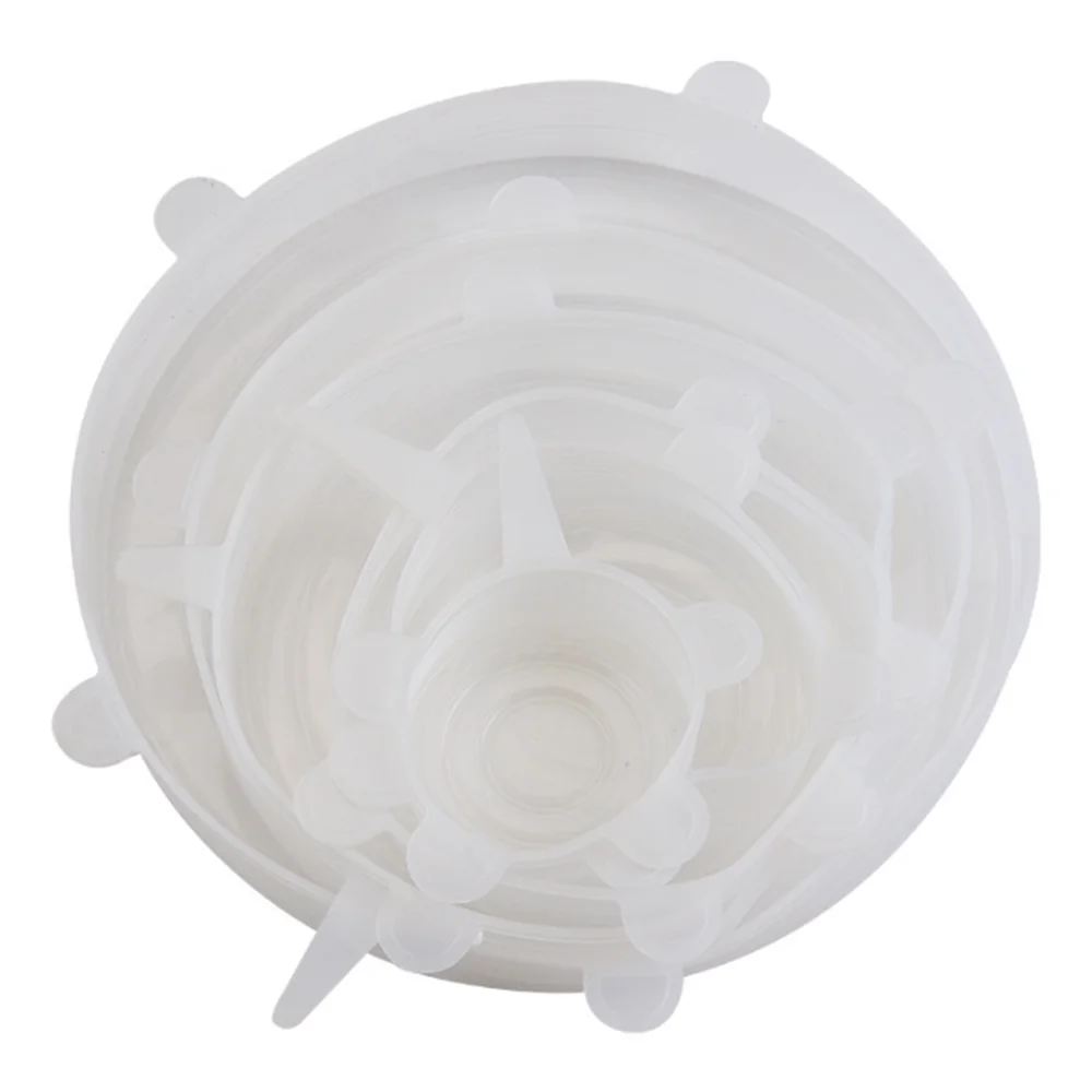 6Pcs Reusable Silicone Stretch Lids for fit bowls, cups, fruits & more.