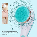 Electric Bath Brush Back Scrubber Rotating Shower Brush Body Brush Set Handle Deep Cleansing Exfoliation Massaging Spin Brush - Lucksdeal
