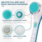 Electric Bath Brush Back Scrubber Rotating Shower Brush Body Brush Set Handle Deep Cleansing Exfoliation Massaging Spin Brush - Lucksdeal
