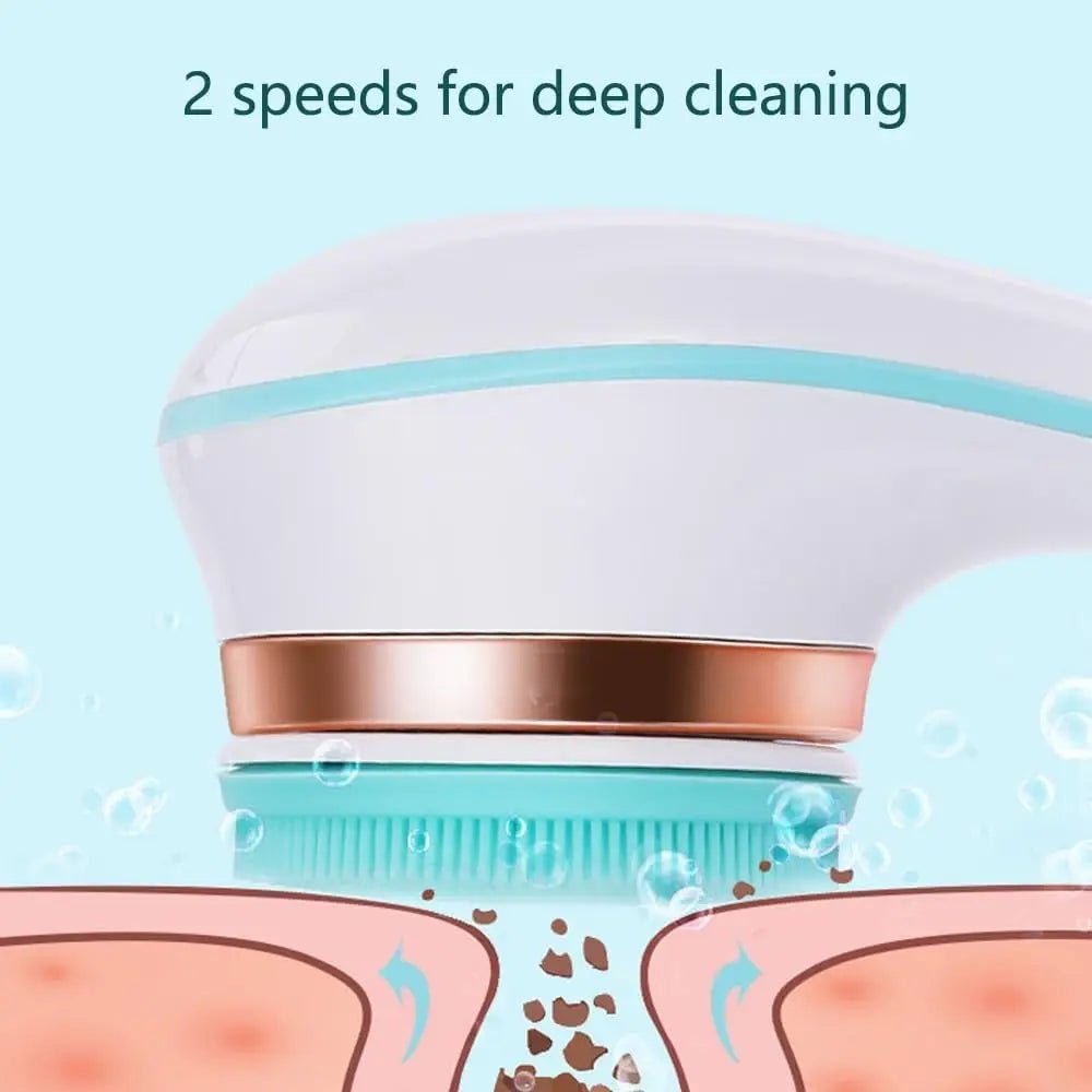 Electric Bath Brush Back Scrubber Rotating Shower Brush Body Brush Set Handle Deep Cleansing Exfoliation Massaging Spin Brush - Lucksdeal