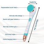 Electric Bath Brush Back Scrubber Rotating Shower Brush Body Brush Set Handle Deep Cleansing Exfoliation Massaging Spin Brush - Lucksdeal