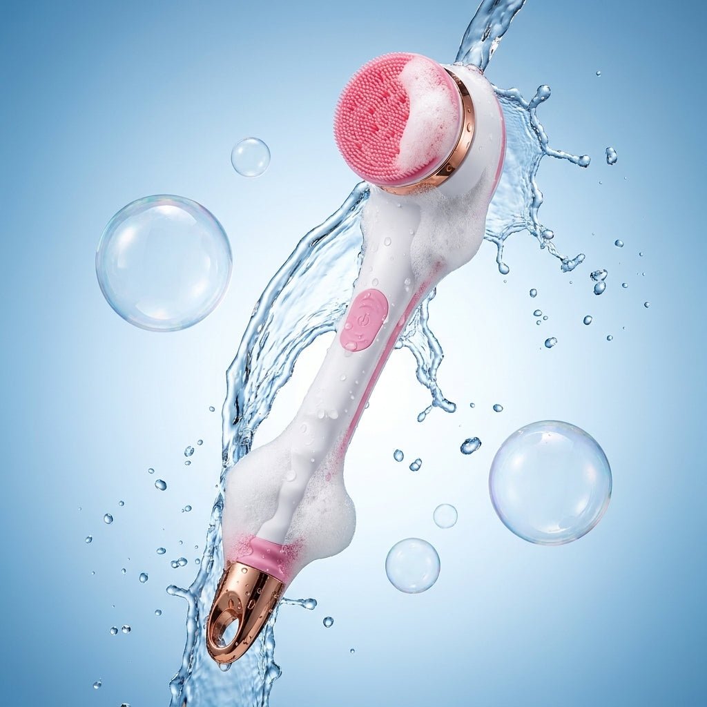 Electric Bath Brush Back Scrubber Rotating Shower Brush Body Brush Set Handle Deep Cleansing Exfoliation Massaging Spin Brush - Lucksdeal