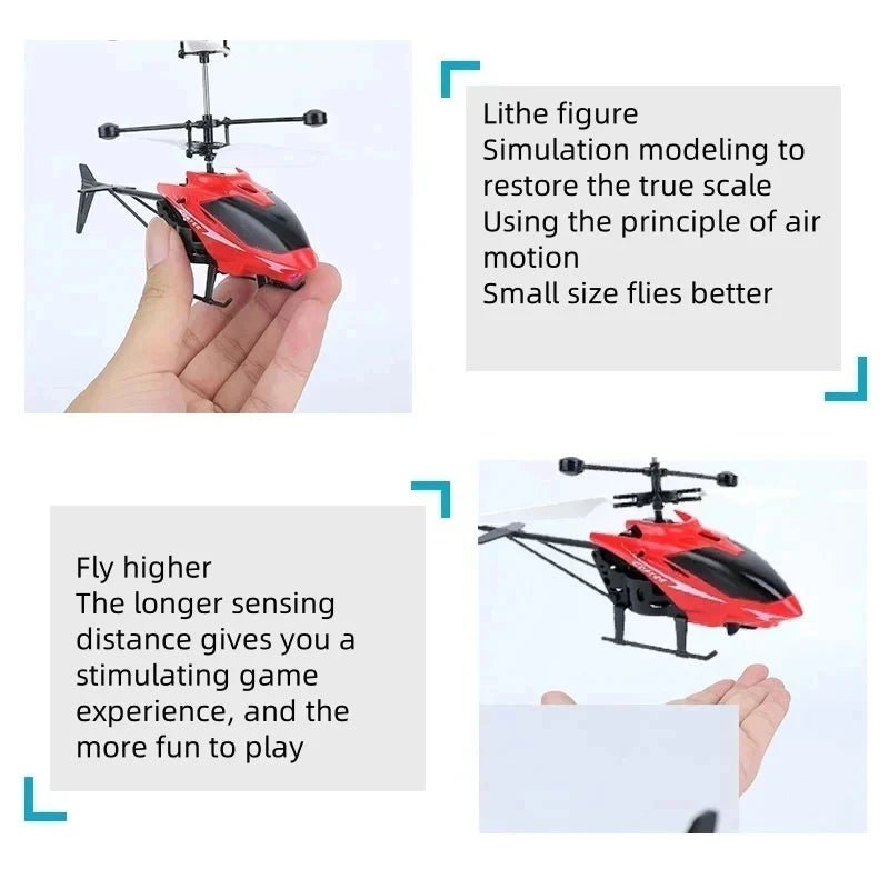 Lucksdeal RC Drone Rechargeable Hovering Helicopter Safe Fall-Resistant Kids Flying Toy - Lucksdeal