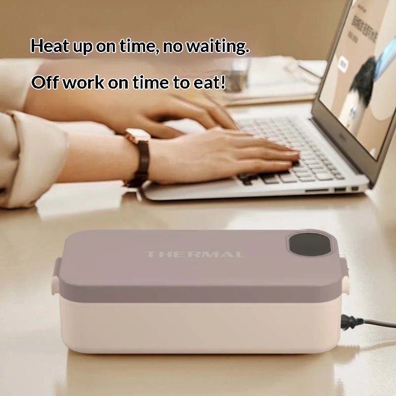 New Portable USB Rechargeable Heating Lunch Box Fast Heating Intelligent Digital Display Electric Lunch Box Warm Meals Office - Lucksdeal