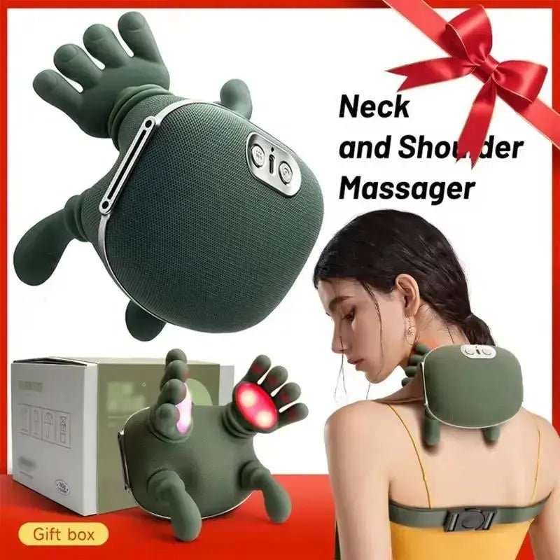 Upgraded Brushless Motor Neck Massager Electric Cervical Massager Bionic Handheating Wireless Portable 3D Kneading Massage for Pain Relief Deep Tissue，Leg Neck & Back Massager & Lightweight Gift - Lucksdeal