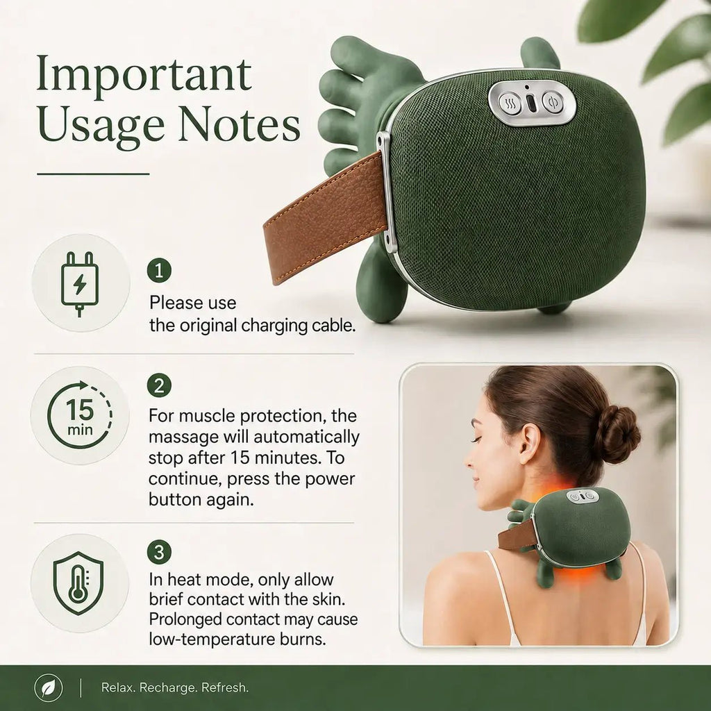 Upgraded Brushless Motor Neck Massager Electric Cervical Massager Bionic Handheating Wireless Portable 3D Kneading Massage for Pain Relief Deep Tissue，Leg Neck & Back Massager & Lightweight Gift - Lucksdeal