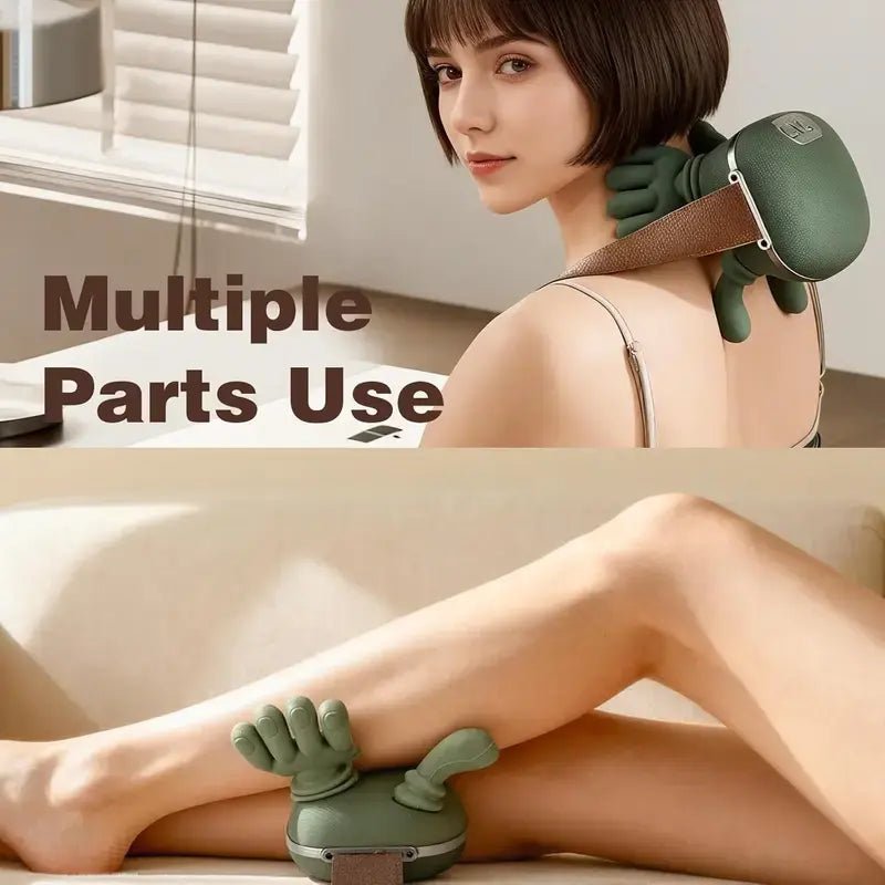 Upgraded Brushless Motor Neck Massager Electric Cervical Massager Bionic Handheating Wireless Portable 3D Kneading Massage for Pain Relief Deep Tissue，Leg Neck & Back Massager & Lightweight Gift - Lucksdeal
