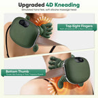 Upgraded Brushless Motor Neck Massager Electric Cervical Massager Bionic Handheating Wireless Portable 3D Kneading Massage for Pain Relief Deep Tissue，Leg Neck & Back Massager & Lightweight Gift - Lucksdeal